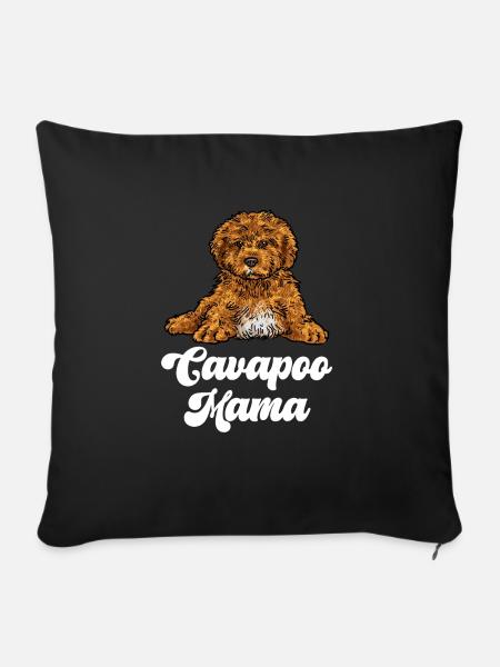 Cavapoo Cavoodle Capoodle Hund - Sofakissen mit Füllung 45 x 45 cm - Schwarz