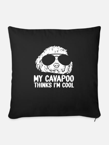 Cavapoo Cavoodle Capoodle Hund - Sofakissen mit Füllung 45 x 45 cm - Schwarz