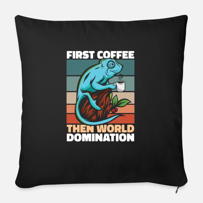 Chameleon Chamäleon Kaffee Sonnenbrille - Sofakissen mit Füllung 45 x 45 cm - Schwarz