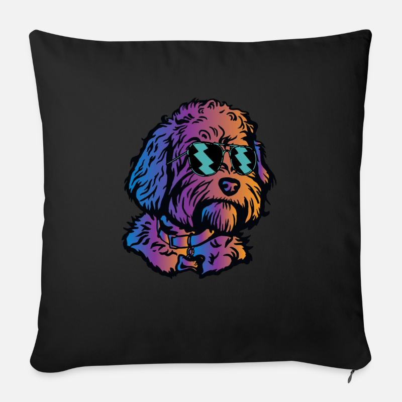Goldendoodle Doodle Hund - Sofakissen mit Füllung 45 x 45 cm - Schwarz
