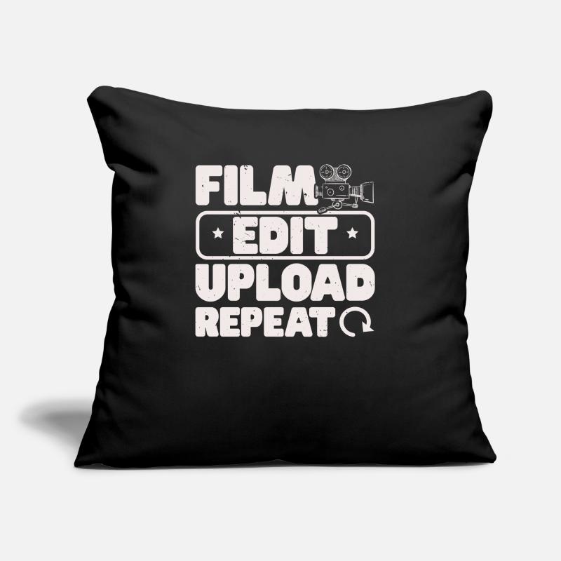 Filmbearbeitung Upload Repeat Content Creator Vlogger Sofakissen mit Füllung 45 x 45 cm