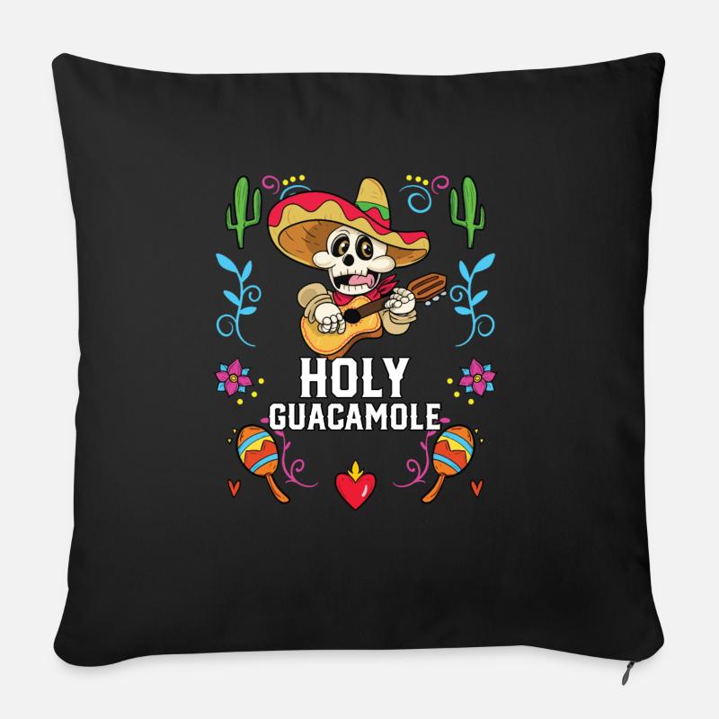 Holy Guacamole Lover Avocado Vegetarian Guac Dip - Sofakissen mit Füllung 45 x 45 cm - Schwarz