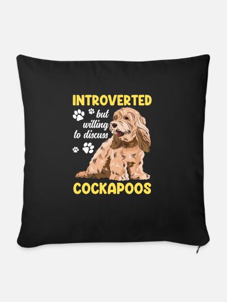 Cockapoo Hund - Sofakissen mit Füllung 45 x 45 cm - Schwarz