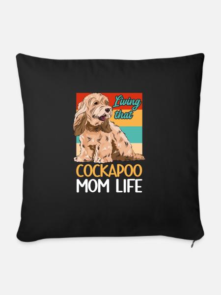 Cockapoo Hund - Sofakissen mit Füllung 45 x 45 cm - Schwarz