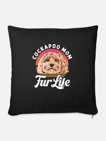 Cockapoo Hund - Sofakissen mit Füllung 45 x 45 cm - Schwarz