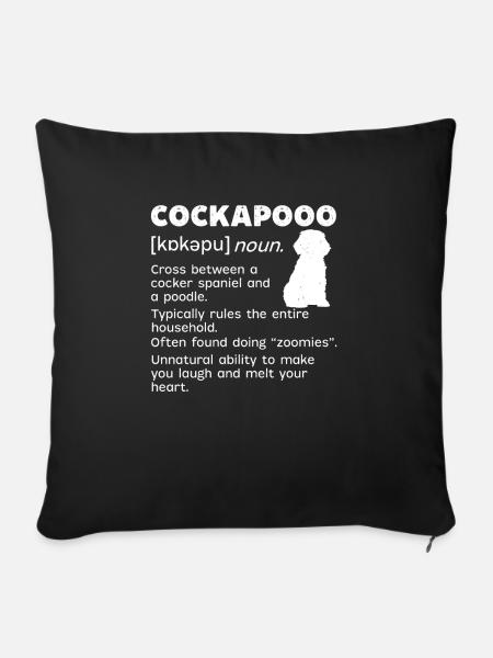 Cockapoo Hund - Sofakissen mit Füllung 45 x 45 cm - Schwarz