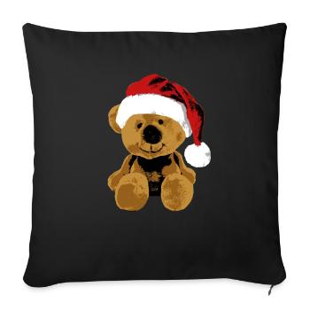 Teddy Bear Teddy Bear Cartoon Teddy bear Christmas - Sofa pillow with filling 45cm x 45cm - black - Front