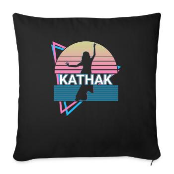 Kathak Indian Dance Rétro - Coussin et housse de 45 x 45 cm - noir - Devant