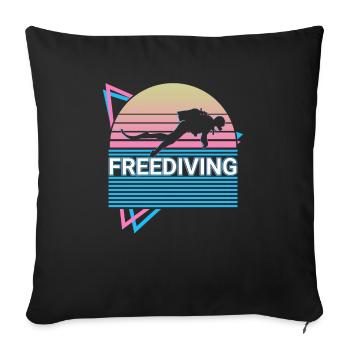 Freediving Freediver Retro - Sofa pillow with filling 45cm x 45cm - black - Front