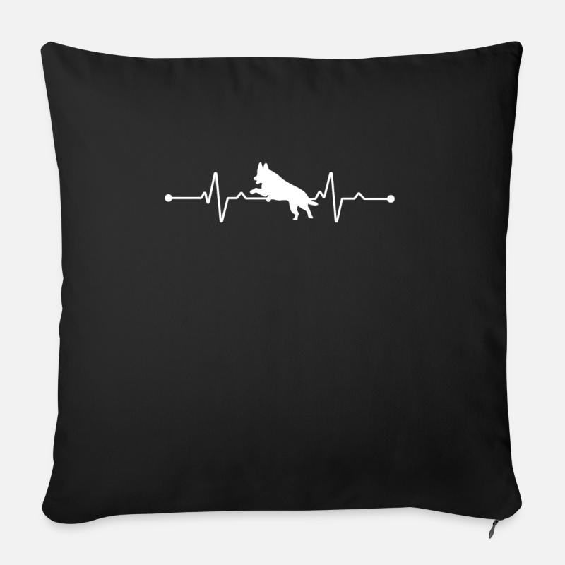 Weiße Schweizer Schäferhunde - Weiße Schweizer - Sofakissen mit Füllung 45 x 45 cm - Schwarz