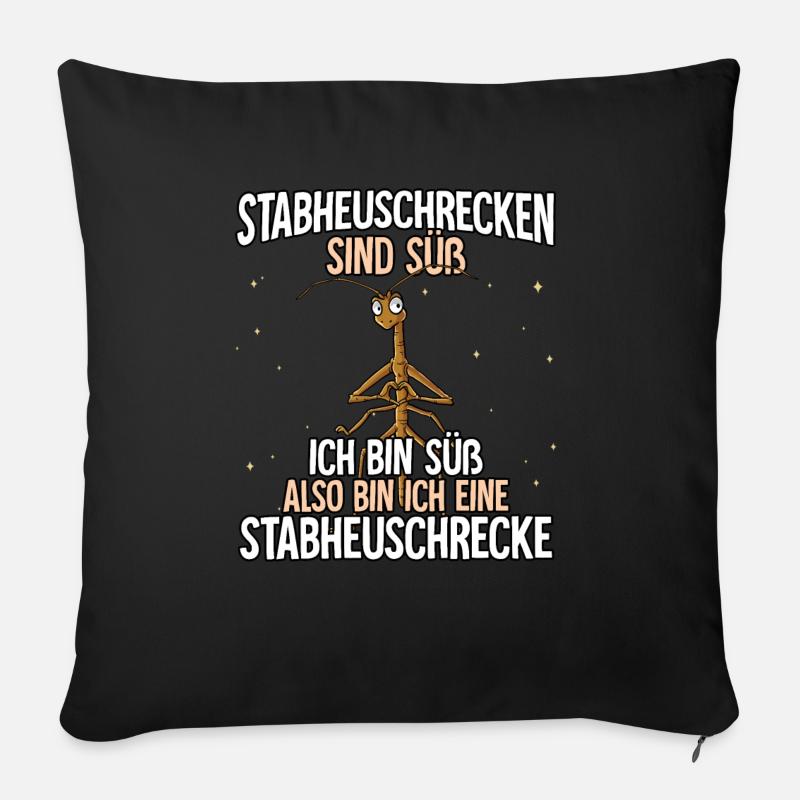 Stabheuschrecken Sind Süß Stabheuschrecke - Sofakissen mit Füllung 45 x 45 cm - Schwarz