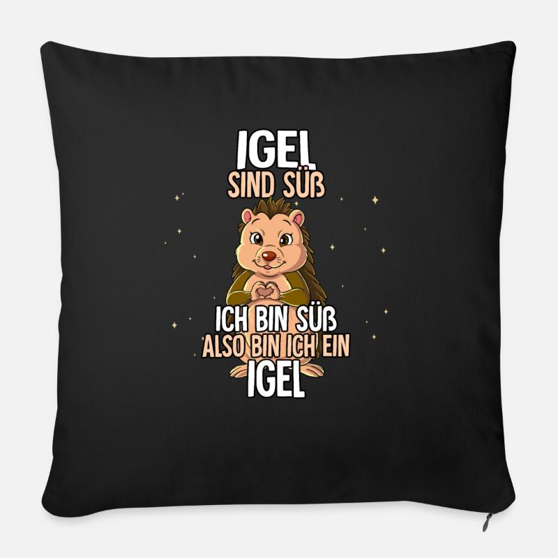 Igel Sind Süß Igel - Sofakissen mit Füllung 45 x 45 cm - Schwarz