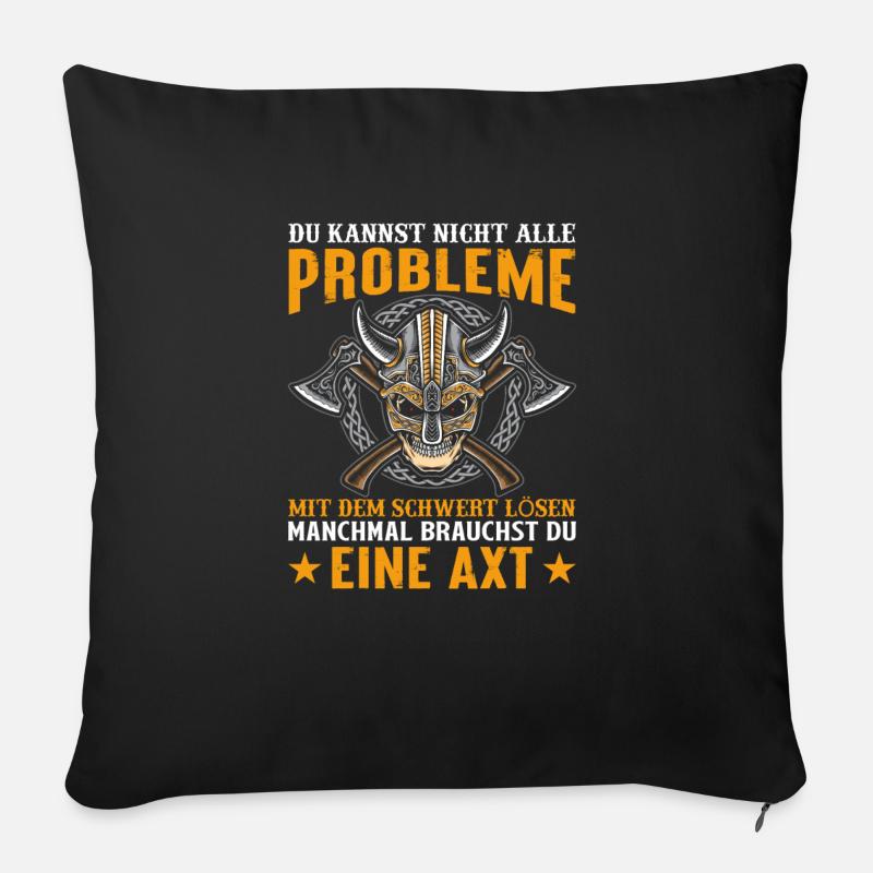 Axt Schwert Nordmann Geschenkidee - Sofakissen mit Füllung 45 x 45 cm - Schwarz