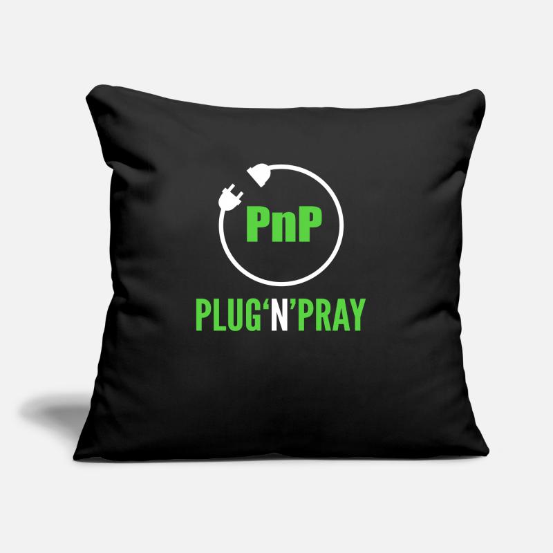 PnP = Plug'n'Pray Programming Programmer Coding Sofakissen mit Füllung 45 x 45 cm