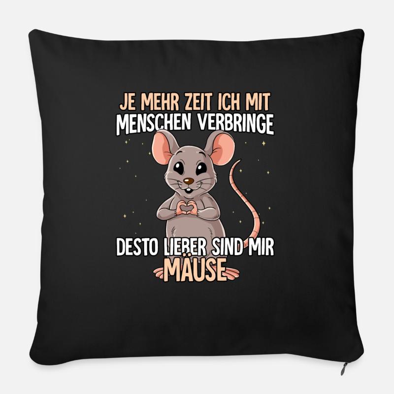 Maus - Sofakissen mit Füllung 45 x 45 cm - Schwarz