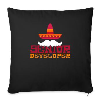 Senior Developer Programming Programmer - Sofa pillow with filling 45cm x 45cm - black - Front