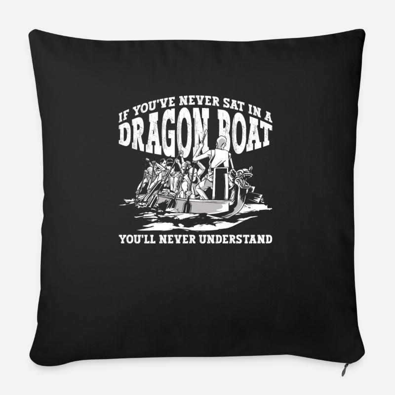 Drachenboot - Sofakissen mit Füllung 45 x 45 cm - Schwarz