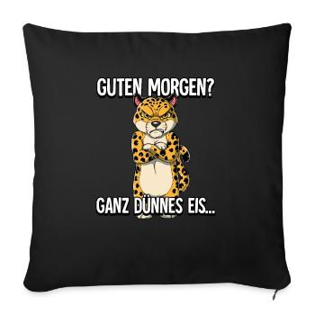 Guten Morgen Ganz Dünnes Eis Leopard - Sofakissen mit Füllung 45 x 45 cm - Schwarz - Vorne