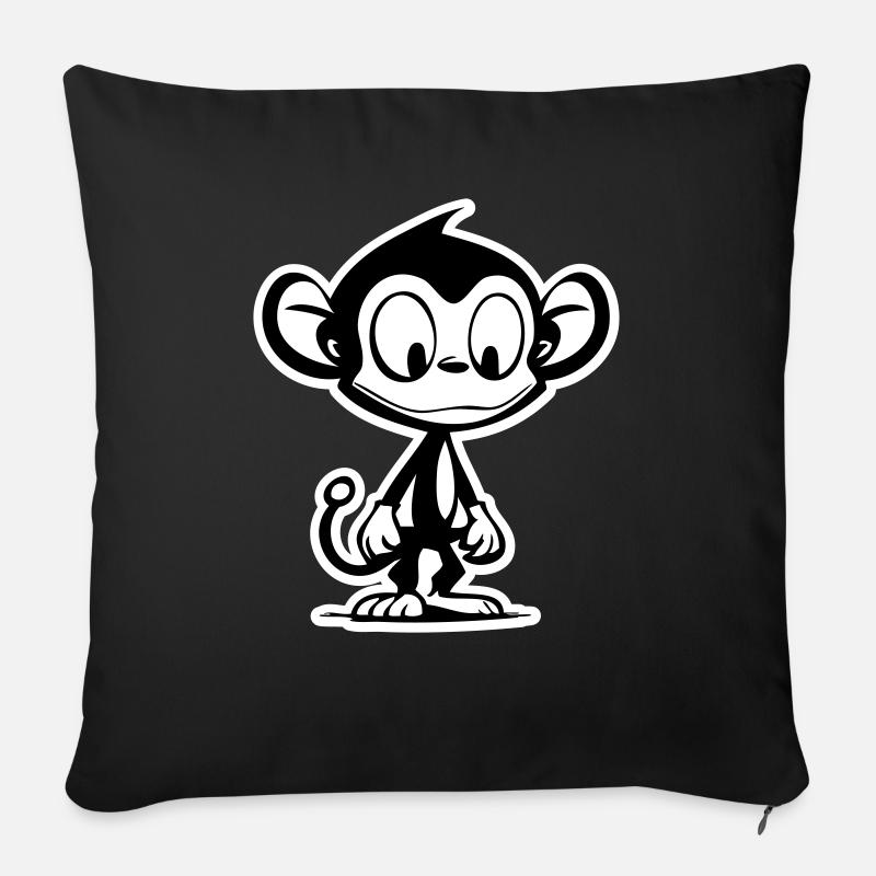 Affe Cartoon Comic - Sofakissen mit Füllung 45 x 45 cm - Schwarz