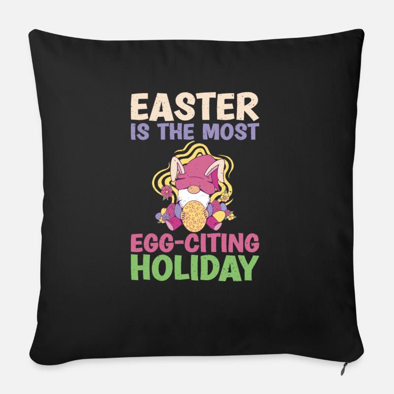 Ostern Tag Ei Bemalen - Sofakissen mit Füllung 45 x 45 cm - Schwarz