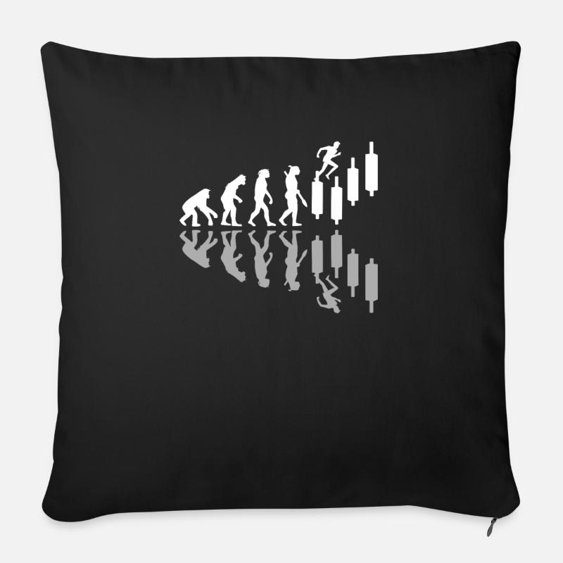 Human Evolution Day Trader Umorismo Trading Investitore - Cuscino da divano 45 x 45 cm con riempimento - nero