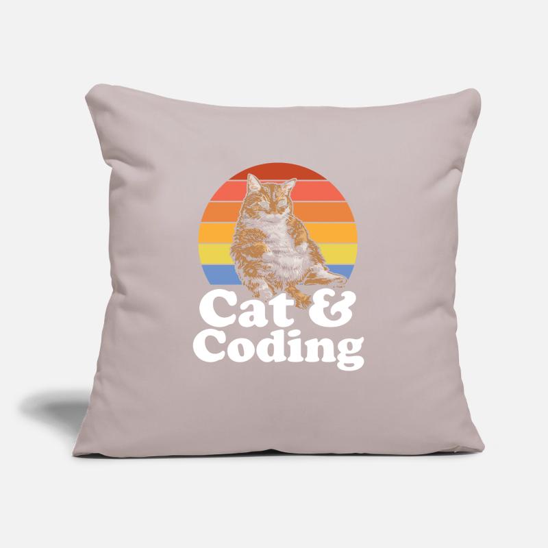 Chats et codage Codeur drôle Cat Lover Programmation Coussin et housse de 45 x 45 cm