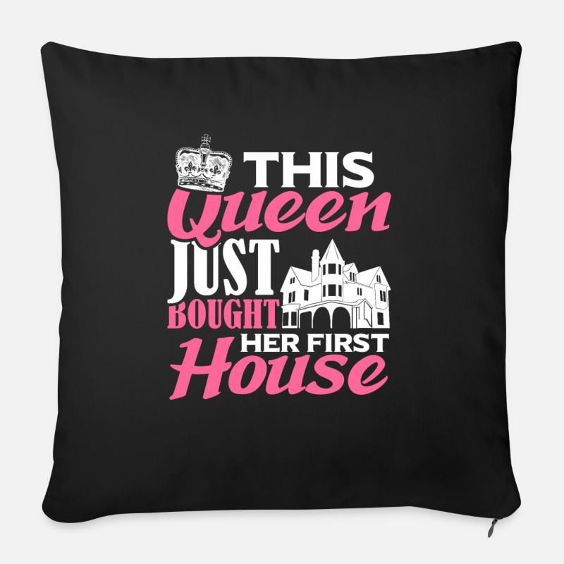 Queen a acheté propriétaire propriétaire - Coussin et housse de 45 x 45 cm - noir