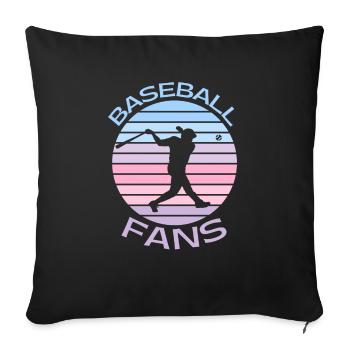 Baseball Fans - Sofa pillow with filling 45cm x 45cm - black - Front