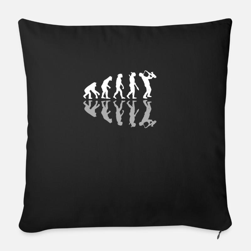 Saxophonist Human Evolution Saxophone Musician - Sofakissen mit Füllung 45 x 45 cm - Schwarz