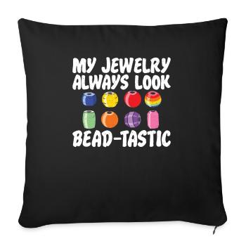 Fabricant de bijoux de bijoux perles-tastiques, le - Coussin et housse de 45 x 45 cm - noir - Devant