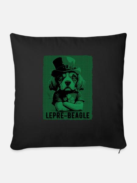 Lepre-Beagle Dog St. Patty - Sofakissen mit Füllung 45 x 45 cm - Schwarz