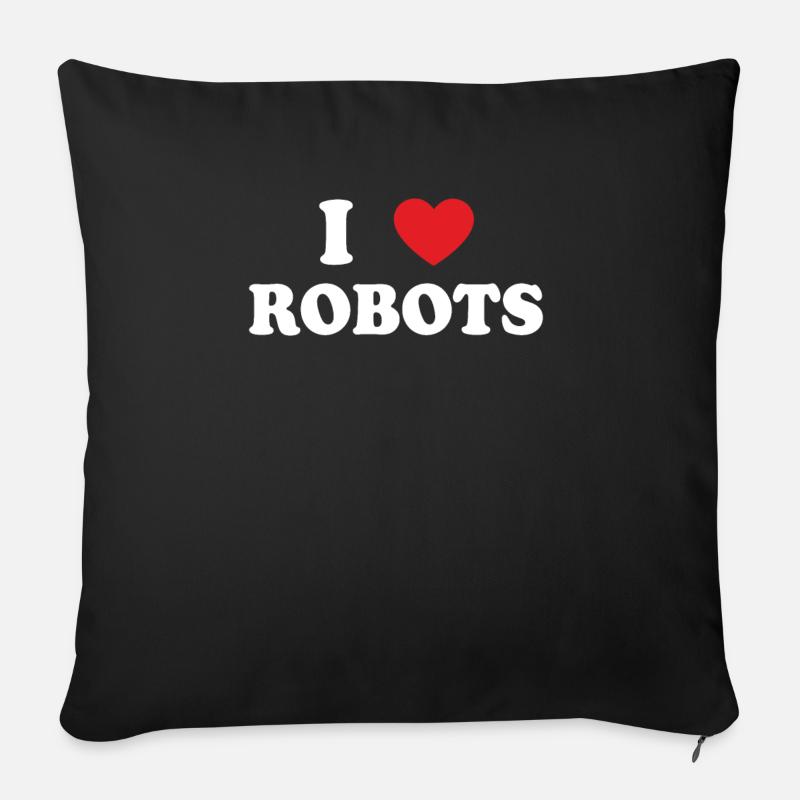 Roboter - Sofakissen mit Füllung 45 x 45 cm - Schwarz