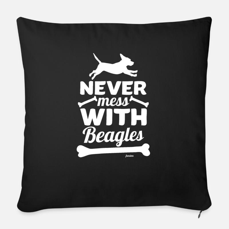 Beagle - Sofakissen mit Füllung 45 x 45 cm - Schwarz