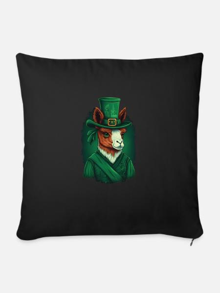 Llama St. Patty - Sofakissen mit Füllung 45 x 45 cm - Schwarz