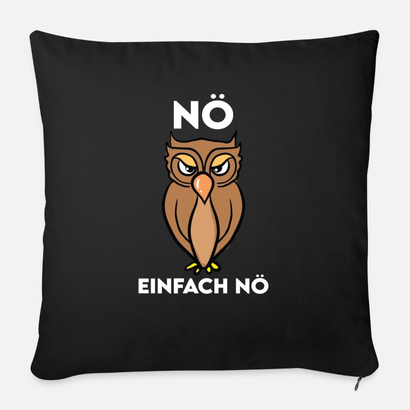 Eule Vogel Eulen Geschenk - Sofakissen mit Füllung 45 x 45 cm - Schwarz