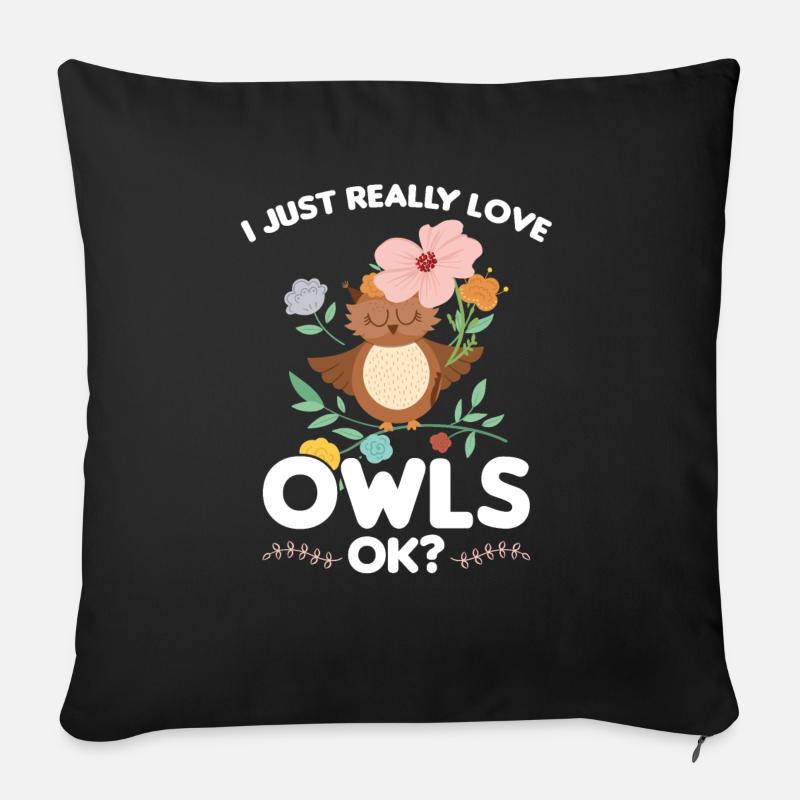 Eule Vogel Eulen Geschenk - Sofakissen mit Füllung 45 x 45 cm - Schwarz