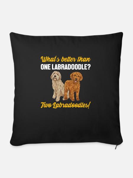 Labradoodle Hund - Sofakissen mit Füllung 45 x 45 cm - Schwarz