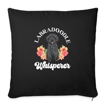 Labradoodle Hund - Sofakissen mit Füllung 45 x 45 cm - Schwarz - Vorne