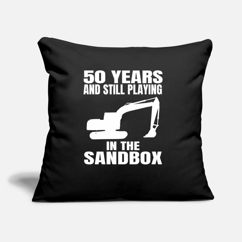 Excavator driver 50th birthday Construction workers Excavators Sofa pillow with filling 45cm x 45cm