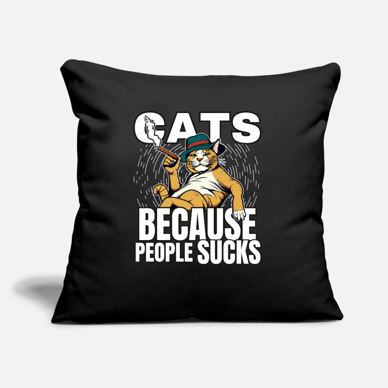 Katzen Katze Katzenshirt Katze Geschenkidee kitten Sofakissen mit Füllung 45 x 45 cm