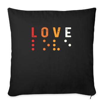Liebe. Welt-Braille-Tag Blinde - Sofakissen mit Füllung 45 x 45 cm - Schwarz - Vorne