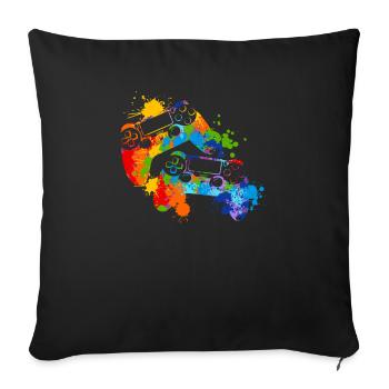 Splash Gamer Console Gaming - Sofa pillow with filling 45cm x 45cm - black - Front