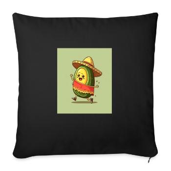 J’adore les avocats Avocat portant du sombrero - Coussin et housse de 45 x 45 cm - noir - Devant