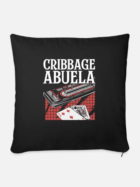 Cribbage Abuela Shirt Großmutter Oma - Sofakissen mit Füllung 45 x 45 cm - Schwarz