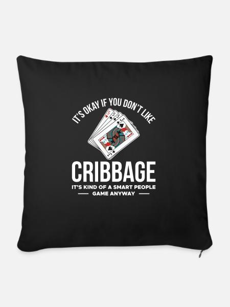 Cribbage Shirt Geschenk - Sofakissen mit Füllung 45 x 45 cm - Schwarz