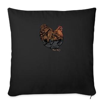 Brahma Chicken I Chicken Poultry Motif for - Sofa pillow with filling 45cm x 45cm - black - Front