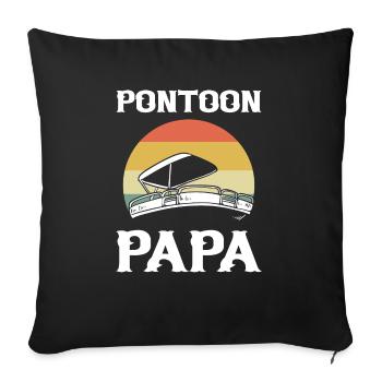 Ponton Papa. Pontonbootfahren. Bootskapitän - Sofakissen mit Füllung 45 x 45 cm - Schwarz - Vorne