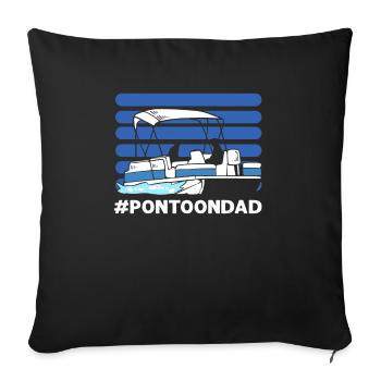 Ponton Papa. Pour le capitaine de bateau ponton - Coussin et housse de 45 x 45 cm - noir - Devant