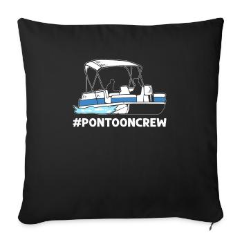 Équipage du ponton. Pontonnage nautique. Capitaine de ponton - Coussin et housse de 45 x 45 cm - noir - Devant