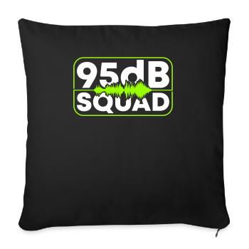 Escouade 95dB. Asl Awareness Hand Signal Language Deaf - Coussin et housse de 45 x 45 cm - noir - Devant